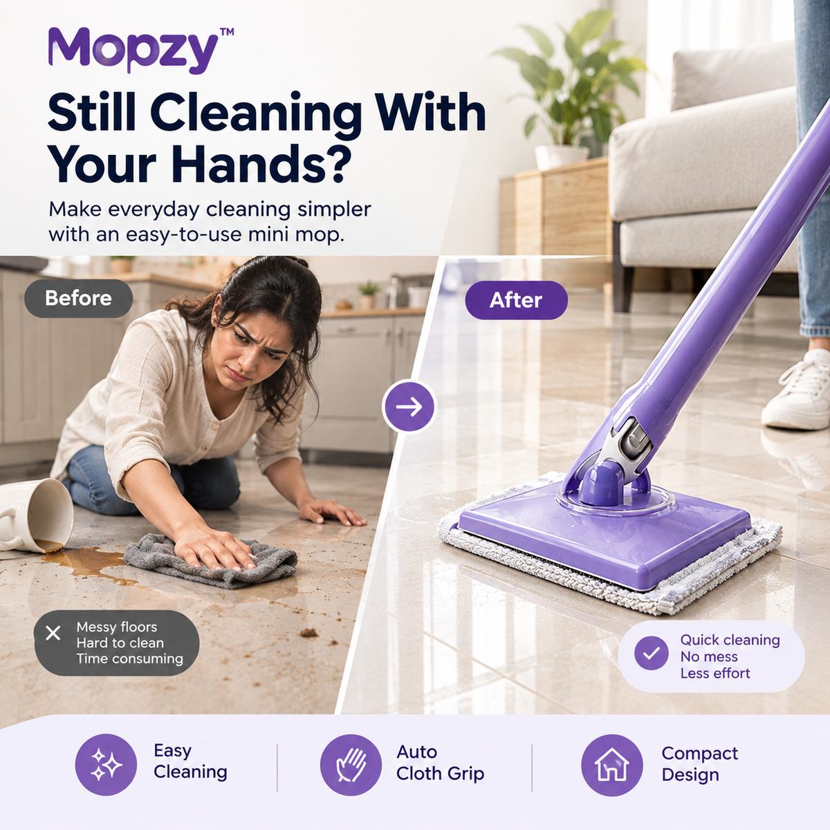 Mopzy™ - Premium Easy-Clean Mini Mop